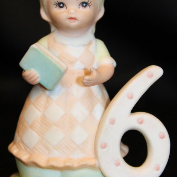 Lefton China Christopher Collection Birthday Growing Girls Age 1-10 Young Flower - Picture 7 of 10